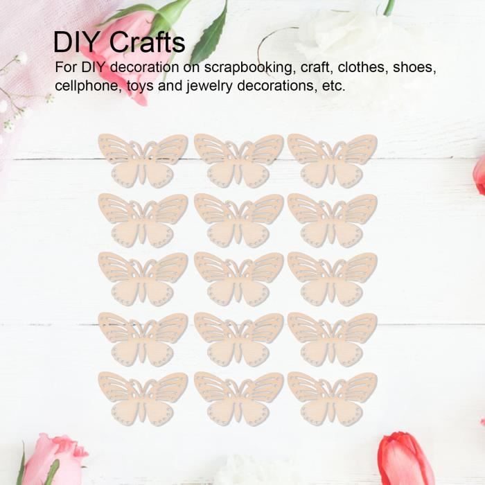 Funmo 24Pièces Bricolage Papillons 3D en Bois,Papillon Bricolage Enfant,Rnement de Papillon en