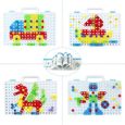  237 Pièces Mosaique Enfant Puzzle 3D Jeu Construction Jouet Montessori Perceuse Électronique Créatif Jouet Jeux Éducatifs-1