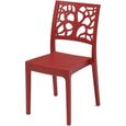 Lot de 4 chaises de jardin TETI ARETA - 52 x 46 x H 86 cm - Rouge-1
