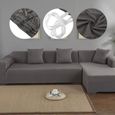 AC22682-Housse de canapé de protection 3 +2 places en L d'angle en polyester pour meubles de maison douce luxueuse - Bleu-1
