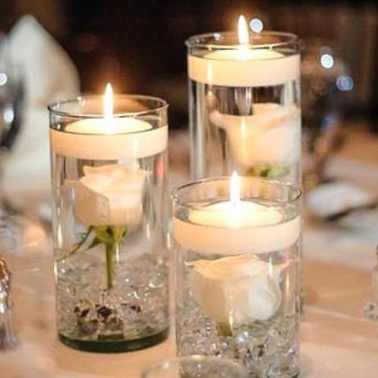 Set De 6 Bougies Flottantes Métallisées Or Rose - Ambiance Romantique Pour Vos Soirées