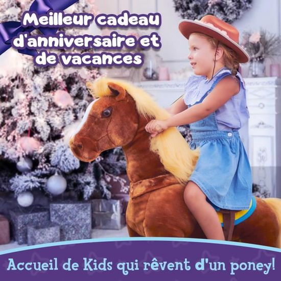 PonyCycle - Cheval brun foncé - Modèle K - Jouet Peluche Marche
