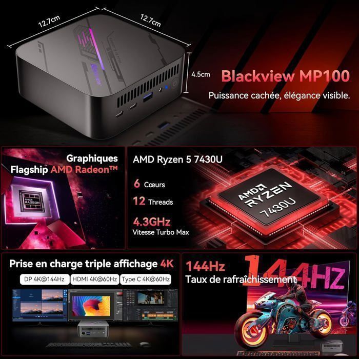 NiPoGi AM02 Mini PC   Windows 11 Pro / AMD Ryzen 3750H / 16GB DDR4 512gb Ssd