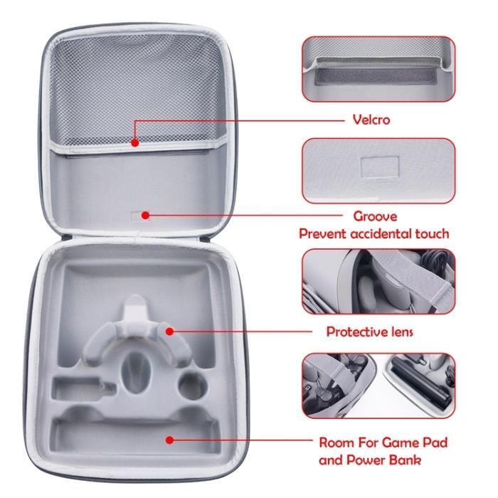 XIAOMI Etui de transport pour lunettes Oculus Go VR Sac de rangement tout en un