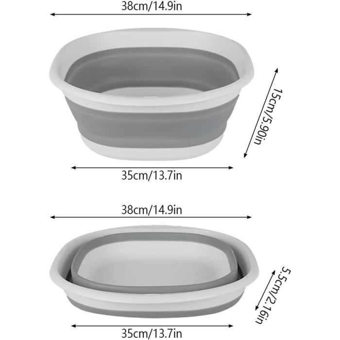 ASFINS bassine retractable, bassine pliable, bol à vaisselle rond