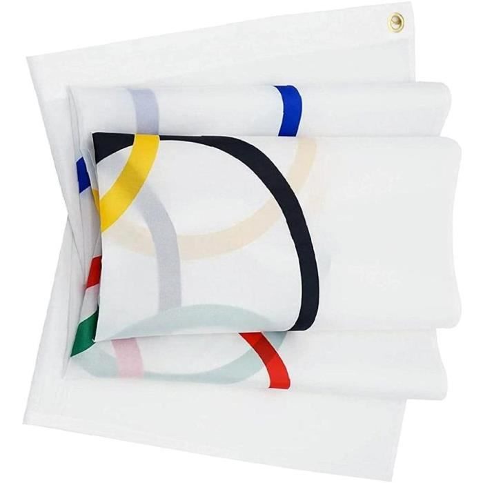 Drapeau à cinq anneaux pour jeux olympiques Bannière pliable en polyester  épais durable Bannière internationale pour jardinco 132 - Cdiscount