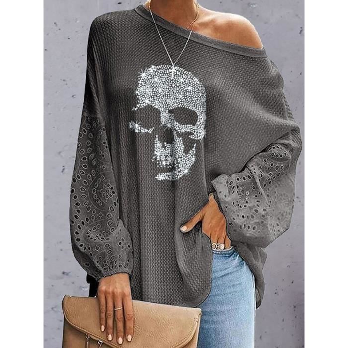 Chemisier tete de mort femme best sale