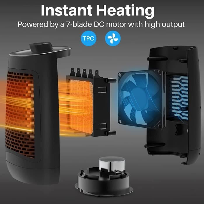 Chauffage Salle De Bain Soufflant 1200W Ptc Radiateur Soufflant Salle