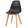 2 x Chaises de salle à manger Professionnel - Chaise de cuisine Chaise Scandinave - Noir Plastique &9568-2