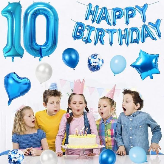 10 Anniversaire Garçon Ballon, 10 ère Happy Birthday Balloons