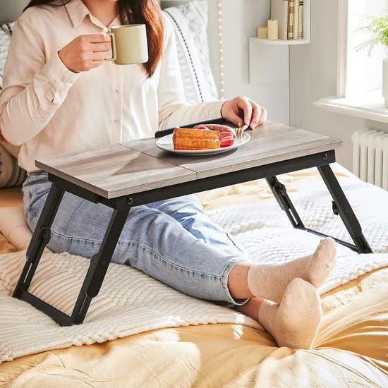 Tablette de support pour lit pliable pour ordinateur portable,  petit-déjeuner lecture au lit sur le sol ou sur le canapé-HEN - Cdiscount  Informatique
