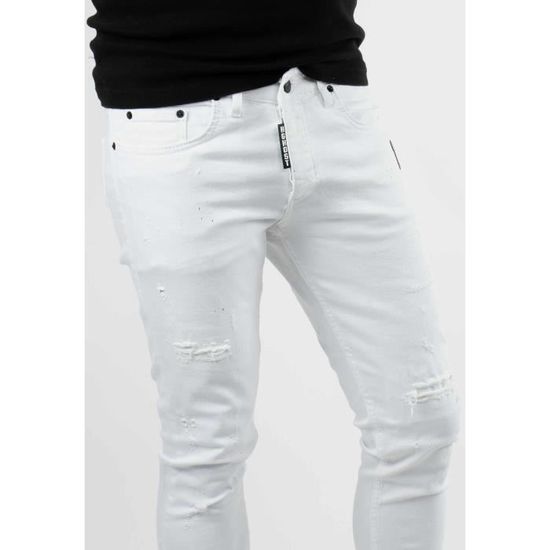 Jean blanc homme marque shop