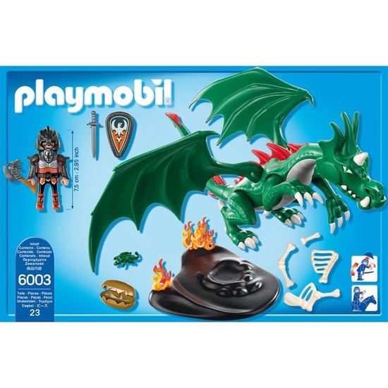 playmobil chevalier dragon vert
