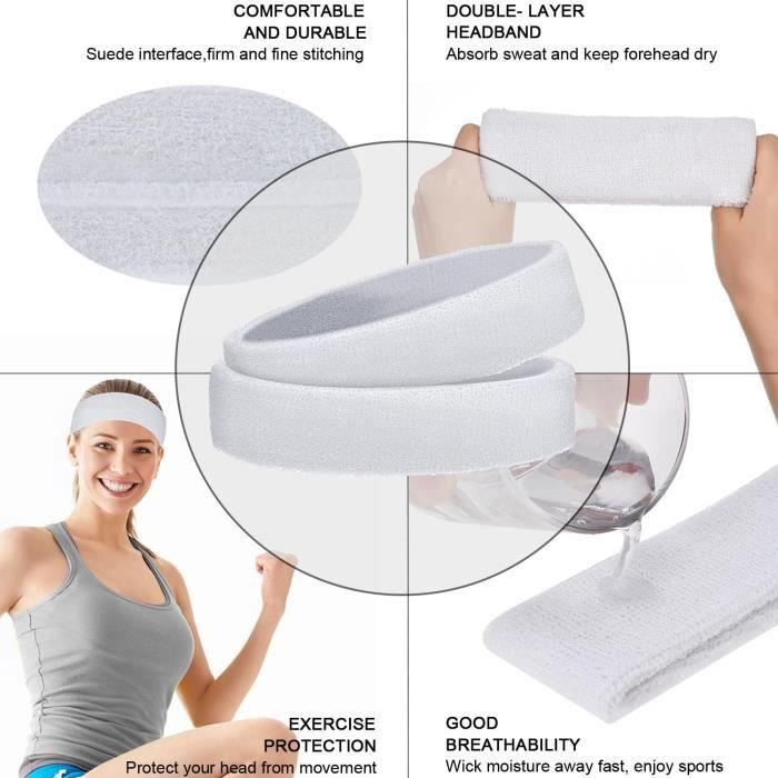 Lot De 3 Bandeaux De Sport Pour Hommes - Absorbants, Respirants Et élastiques - Pour Running, Fitness, Travail