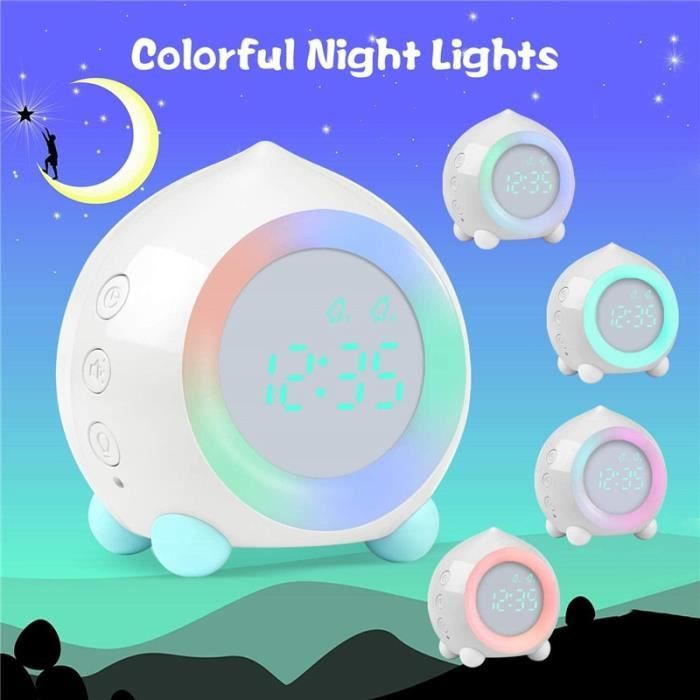 Réveil intelligent pour enfants, fonction Bluetooth, 7 couleurs  changeantes, pour chambre d'étudiant, affichage [F6E1264]