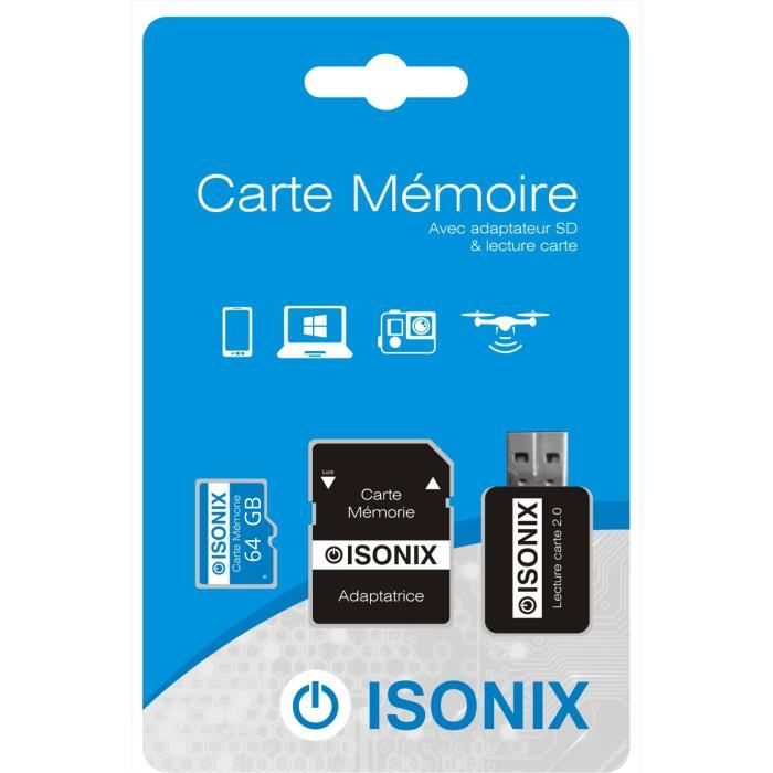 ISONIX Carte Mémoire Micro-sd 64 go SDXC - Cdiscount Appareil Photo