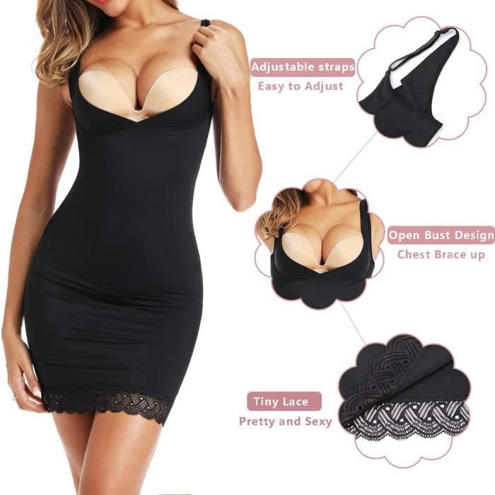 TUNIControl Gaine de ventre plat sans couture pour femmes sous robes completes vetements en saillie Body Shaper Beige E4732 Blanc Cdiscount Pret a Porter