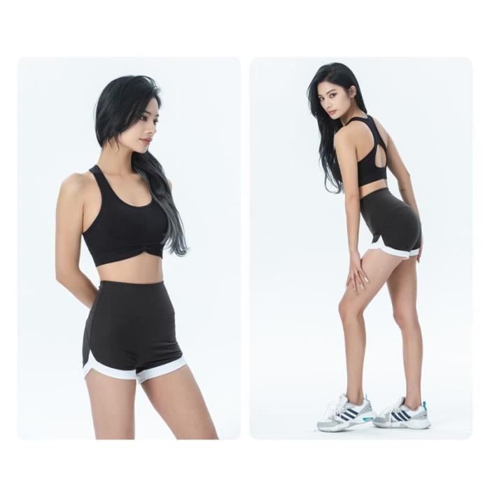 Short Sport Femme Slim Taille Haute Stretch Confortable pour Fitness Gym Yoga Noir Noir Cdiscount Sport