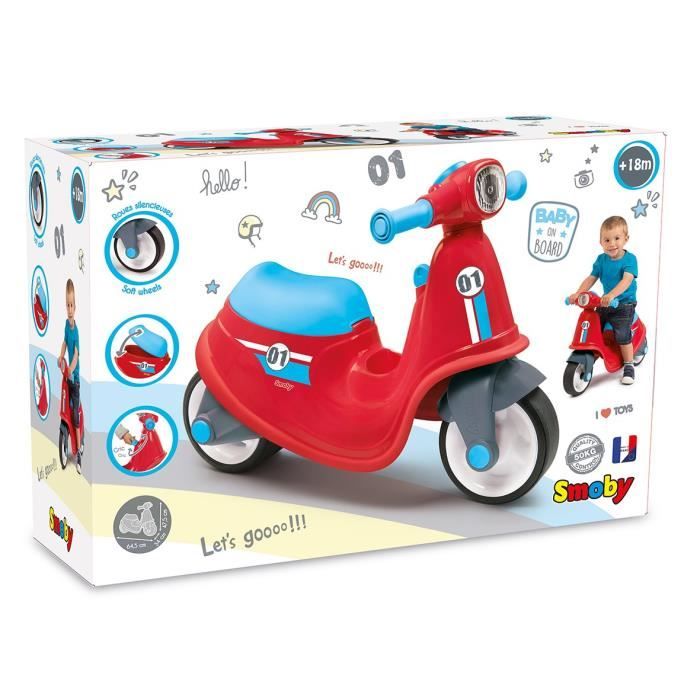 Porteur Scooter Rouge SMOBY Pour Enfant partir de 18 mois