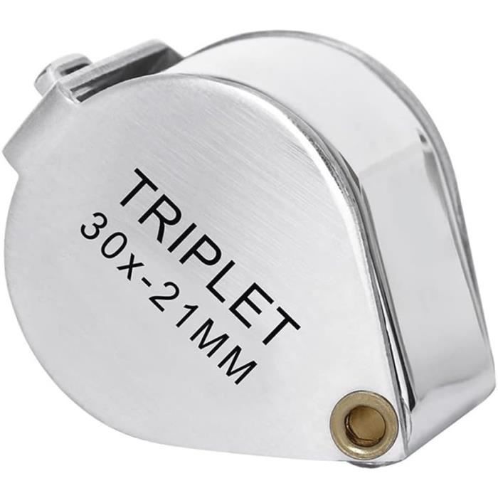 Loupe De Poche 30x Pliable – Pour Bijoutiers, Lecture, Diamants – En Alliage Zinc Et Verre, Argentée