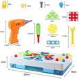  237 Pièces Mosaique Enfant Puzzle 3D Jeu Construction Jouet Montessori Perceuse Électronique Créatif Jouet Jeux Éducatifs-3