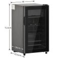 MERAX Mini réfrigérateur de 76 L, 6 L+70 L pour glaces, Mini refroidisseur de boissons, avec Lumière LED, Etagères Réglables, Noir-3