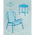 Ensemble Table Chaise de Jardin - SONGMICS - Acapulco - Bleu lac - Contemporain - Extérieur-3