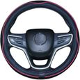 2019 Nouveau Couvre-Volant en Cuir Microfibre Noir-Rouge pour Prius Civic 35-36.25[S78]-3