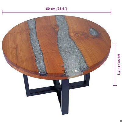 Table Basse De Jardin Ronde VidaXL 55x51 Cm En Bois Massif De Teck - Style Minimaliste