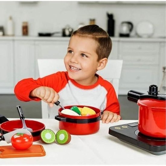 Cuisine Jouet Enfant JOFLVA 69 Pièces - Ustensiles Et Aliments à Découper - Jeu éducatif Et Imaginative