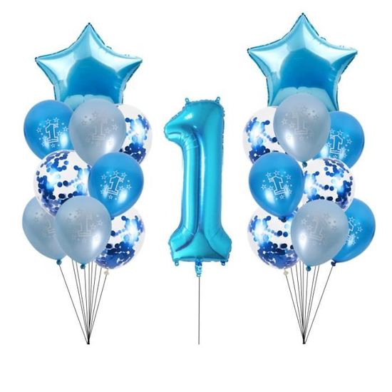 1 An Garcon Anniversaire Premier Anniversaire Bebe Douche Garcon Decorations Bleu Bebe Modele 18pcs Balloons Set Jbhfcda Cdiscount Maison
