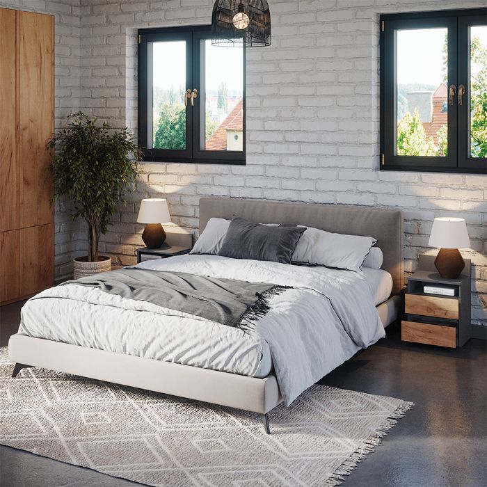 Table de nuit anthracite 45x40x64 edis