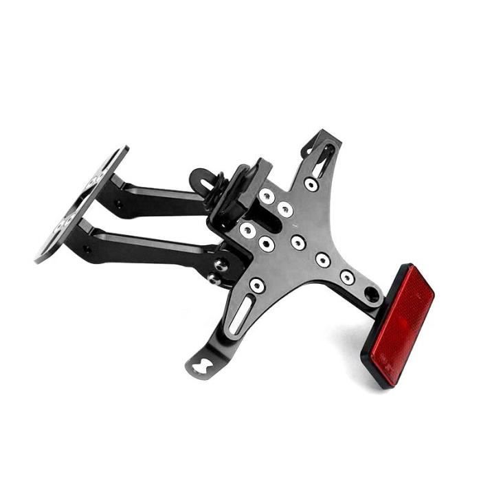 Cadre Plaque Moto Noir Support Plaque Moto - Cadre Plaque Immatriculation Avec Fixation Feu Arrière Accessoire Moto Universel