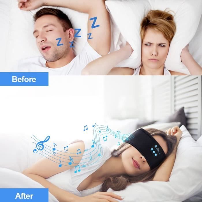 Bandeau Bluetooth Cadeau Homme Femme - Cadeau Homme Original Bandeau  Écouteur de Musique Masque de Nuit, Idee