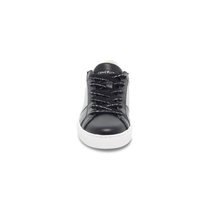 BASKET CRIME LONDON 25633 N en cuir scintillement noir argent
