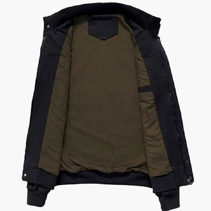Jaskdconsy Veste en tricot pour homme avec motif norvégien et fermeture éclair - Veste d'hiver