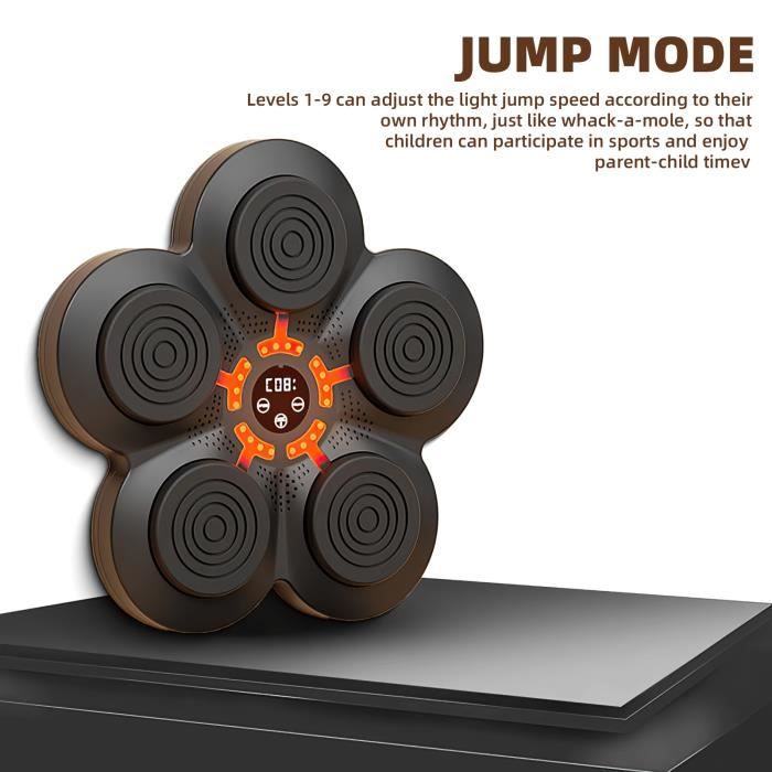 Machine De Boxe Musicale - Bluetooth, 9 Modes - Avec Gants - Fixation Murale