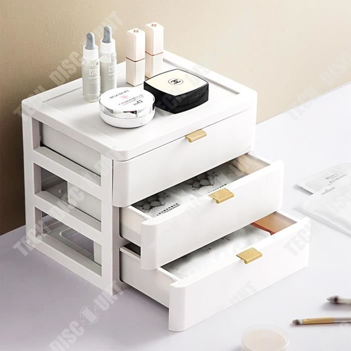 Commode de bureau à tiroirs en plastique - TECH DISCOUNT - Blanc - Rangement  de documents de bureau - Créatif - Cdiscount Maison