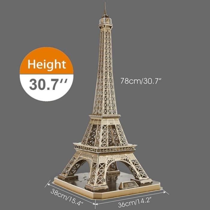 Puzzle 3D LED La Tour Eiffel Architecture Modèle Kits de Construction ...