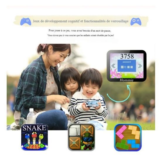 GlobalCrown Appareil Photo Enfant – Mini Caméra Numérique Rechargeable 12MP 1080p Avec Carte 32Go, Antichoc Et Jeux Intégrés, Idéal Cadeau Filles Garçons 3-9 Ans