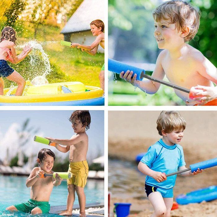 Kit 4 Pistolets à Eau En Mousse Pour Enfants | Portée Jusqu'à 9-10 M | Jouet Piscine, Jardin, Fête | Sécurité Et Durabilité Matériau EVA - 2