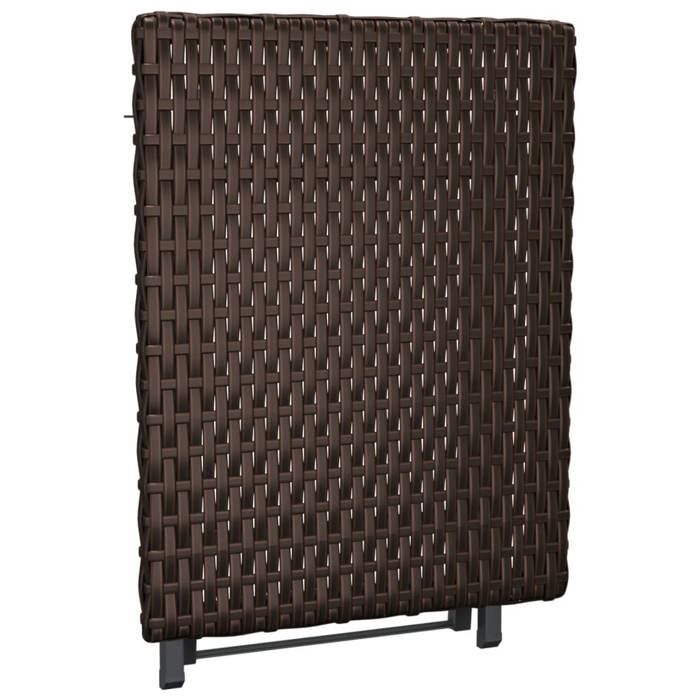 Table De Jardin En Résine Tressée 45x45x46,5 Cm - Meuble Extérieur Gris - Terrasse, Balcon, Arrière-Cour - VidaXL
