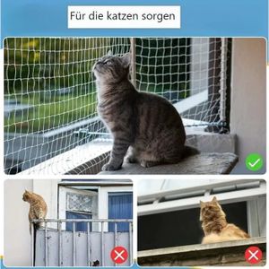 Filet De Protection Pour Chat - 6x3 M, Nylon Résistant, Morsure Et UV - Pour Balcon, Fenêtre, Escalier - Installation Sans Percer