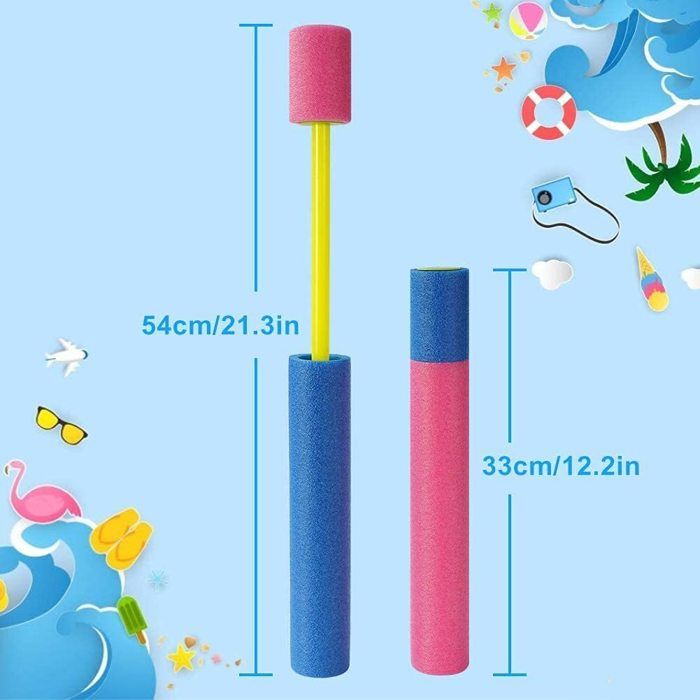 Kit 4 Pistolets à Eau En Mousse Pour Enfants | Portée Jusqu'à 9-10 M | Jouet Piscine, Jardin, Fête | Sécurité Et Durabilité Matériau EVA - 7