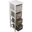Meuble Rangement 4 Paniers Tressés Blanc | Meuble étroit Design | Bois Paulownia Et MDF