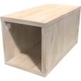 Cube de rangement bois largeur 25 cm - Couleur - Brut, Dimensions - 25x50-0