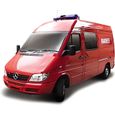 Jouet miniature - BURAGO - Camion Sapeurs Pompier/Police 1/43 - Rouge - Extérieur - Enfant-0