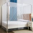 Dioche Moustiquaire de lit Filet à Moustiquaire Blanc Dense de 16 Densités de Chambre Ménage pour Lit Double de Largeur 1,5m-0