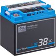 ECTIVE EDC38SC Batterie Décharge Lente Deep Cycle 12V 38Ah GEL Solaire avec écran LCD/ PWM-Chargeur / marine, bateau, camping car-0