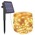 Guirlande Lumineuse Solaire 10M 100 LED - OUTUOTWQ - Blanc Chaud - Extérieur-0